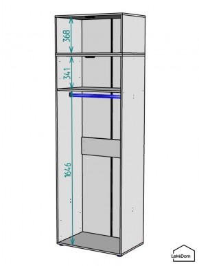 Шкаф с антресолью Linnea MHR-2A-1 2450х800х510 (Графит-М 11.1.25) в Сургуте - surgut.mebel24.online | фото 3