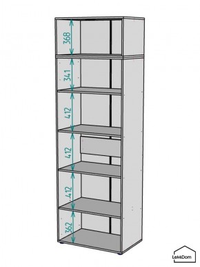Шкаф с антресолью Linnea MHR-2A-2 2450х800х510 (Графит-М 11.1.25) в Сургуте - surgut.mebel24.online | фото 3