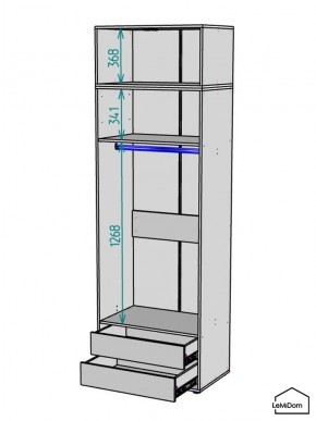 Шкаф с антресолью Linnea MHR-2A-3 2450х800х510 (Графит-М 11.1.25) в Сургуте - surgut.mebel24.online | фото 3