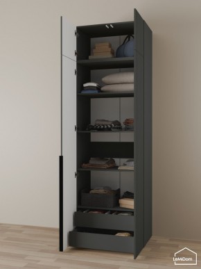 Шкаф с антресолью Linnea MHR-2A-3 2450х800х510 (Графит-М 11.1.25) в Сургуте - surgut.mebel24.online | фото 6
