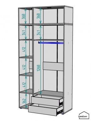 Шкаф с антресолью Linnea MHR-3A-2 2450х1200х510 (Белый-М 11.1.2) в Сургуте - surgut.mebel24.online | фото 3