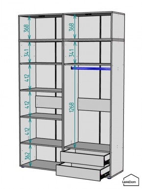 Шкаф с антресолью Linnea MHR-4A-2 2450х1600х510 (Белый-М 11.1.2) в Сургуте - surgut.mebel24.online | фото 2
