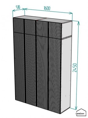 Шкаф с антресолью Linnea MHR-4POA-2 2450х1600х510 (Белый-М 11.1.1) в Сургуте - surgut.mebel24.online | фото 2