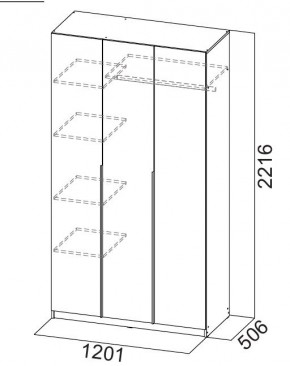 Шкаф ШК-5 (1200) Графит серый в Сургуте - surgut.mebel24.online | фото