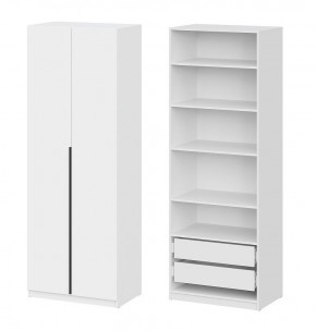 Шкаф ШК-5 + 4 полки + ящики (800) Белый текстурный в Сургуте - surgut.mebel24.online | фото 1