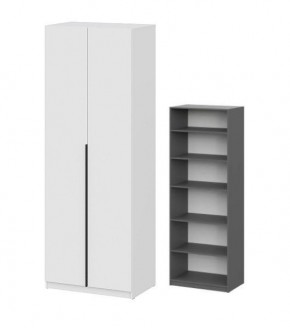 Шкаф ШК-5 + 4 полки (800) Белый текстурный в Сургуте - surgut.mebel24.online | фото 2
