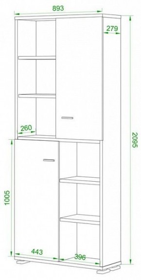 Шкаф-витрина Домино ПУ-30-2-ФС в Сургуте - surgut.mebel24.online | фото 2