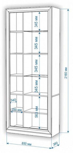 Шкаф-витрина Нобиле ШВтВ-ФСД-БЯН в Сургуте - surgut.mebel24.online | фото 3