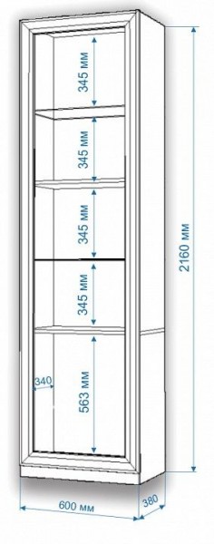 Шкаф-витрина Нобиле ВтВ-ФСД-БЯН в Сургуте - surgut.mebel24.online | фото 2