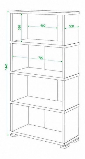 Стеллаж книжный Домино нельсон СБ-10_4 в Сургуте - surgut.mebel24.online | фото 2