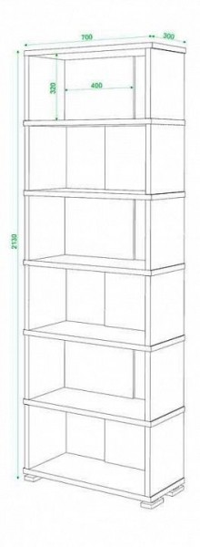 Стеллаж книжный Домино нельсон СБ-10_6 в Сургуте - surgut.mebel24.online | фото 3