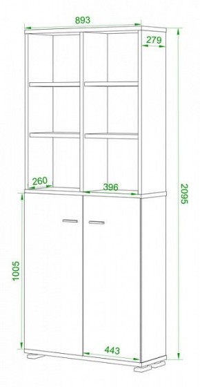 Стеллаж комбинированный Домино Лайт ПУ-30-4 в Сургуте - surgut.mebel24.online | фото 2