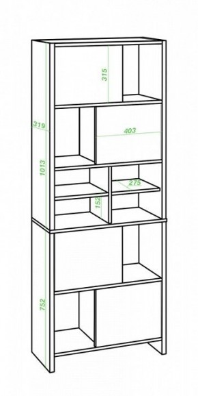Стеллаж комбинированный Домино Lite СТЛ-ЗВХ в Сургуте - surgut.mebel24.online | фото 2