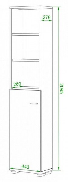 Стеллаж комбинированный Домино ПУ-20-2 в Сургуте - surgut.mebel24.online | фото 2