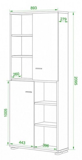 Стеллаж комбинированный Домино ПУ-30-2 в Сургуте - surgut.mebel24.online | фото 2