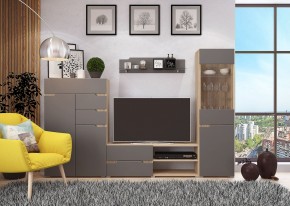 Стенка АНТАЛИЯ 1 (Сонома/Графит софт) в Сургуте - surgut.mebel24.online | фото 3