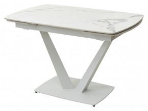 Стол ALATRI 120 GLOSS STATUARIO WHITE SOLID CERAMIC / WHITE, ®DISAUR в Сургуте - surgut.mebel24.online | фото 1