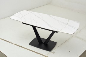 Стол ALATRI 120 MATT WHITE MARBLE SOLID CERAMIC / BLACK, ®DISAUR в Сургуте - surgut.mebel24.online | фото 1