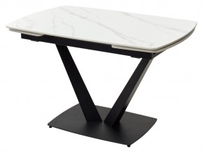 Стол ALATRI 120 MATT WHITE MARBLE SOLID CERAMIC / BLACK, ®DISAUR в Сургуте - surgut.mebel24.online | фото 2