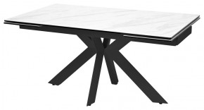 Стол BELLUNO 160 MARBLES KL-99 Белый мрамор матовый, итальянская керамика/ черный каркас, ®DISAUR в Сургуте - surgut.mebel24.online | фото 1