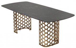 Стол CHIAVARI 220 KL-116 Черный мрамор матовый, итальянская керамика / бронзовый, ®DISAUR в Сургуте - surgut.mebel24.online | фото 7