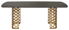 Стол CHIAVARI 220 KL-116 Черный мрамор матовый, итальянская керамика / бронзовый, ®DISAUR в Сургуте - surgut.mebel24.online | фото 8