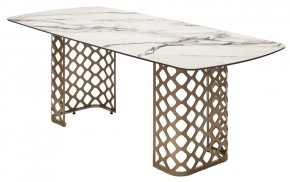 Стол CHIAVARI 220 KL-188 Контрастный мрамор матовый, итальянская керамика / Шампань, ®DISAUR в Сургуте - surgut.mebel24.online | фото