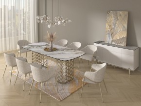 Стол CHIAVARI 220 KL-188 Контрастный мрамор матовый, итальянская керамика / Шампань, ®DISAUR в Сургуте - surgut.mebel24.online | фото 9
