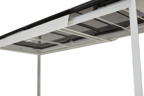 Стол CREMONA 140 HIGH GLOSS STATUARIO Белый мрамор глянцевый, керамика/ белый каркас, ®DISAUR в Сургуте - surgut.mebel24.online | фото 2