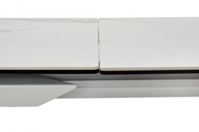 Стол CREMONA 140 HIGH GLOSS STATUARIO Белый мрамор глянцевый, керамика/ белый каркас, ®DISAUR в Сургуте - surgut.mebel24.online | фото 3