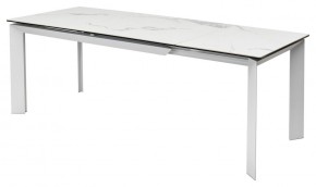 Стол CREMONA 140 HIGH GLOSS STATUARIO Белый мрамор глянцевый, керамика/ белый каркас, ®DISAUR в Сургуте - surgut.mebel24.online | фото 4