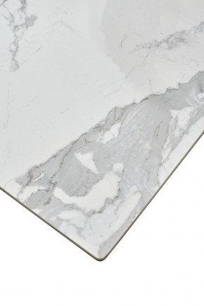Стол CREMONA 140 HIGH GLOSS STATUARIO Белый мрамор глянцевый, керамика/ белый каркас, ®DISAUR в Сургуте - surgut.mebel24.online | фото 6