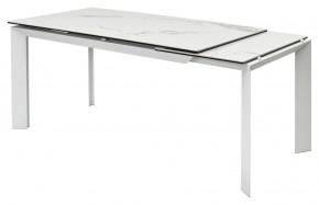 Стол CREMONA 140 HIGH GLOSS STATUARIO Белый мрамор глянцевый, керамика/ белый каркас, ®DISAUR в Сургуте - surgut.mebel24.online | фото 7