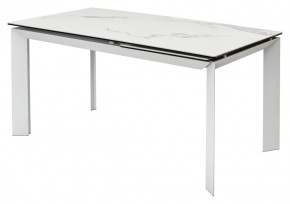 Стол CREMONA 140 HIGH GLOSS STATUARIO Белый мрамор глянцевый, керамика/ белый каркас, ®DISAUR в Сургуте - surgut.mebel24.online | фото 9