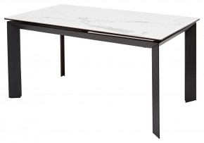Стол CREMONA 140 MATTE STATUARIO Белый мрамор матовый, керамика/ черный каркас, ®DISAUR в Сургуте - surgut.mebel24.online | фото 1