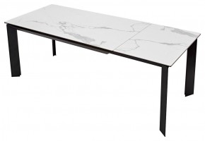 Стол CREMONA 140 MATTE STATUARIO Белый мрамор матовый, керамика/ черный каркас, ®DISAUR в Сургуте - surgut.mebel24.online | фото 2