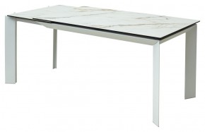 Стол CREMONA 180 KL-188 Контрастный мрамор матовый, итальянская керамика/ белый каркас, ®DISAUR в Сургуте - surgut.mebel24.online | фото 3