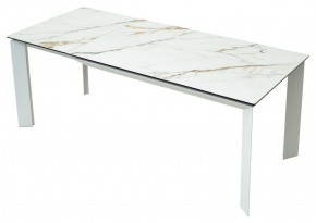 Стол CREMONA 180 KL-188 Контрастный мрамор матовый, итальянская керамика/ белый каркас, ®DISAUR в Сургуте - surgut.mebel24.online | фото 9