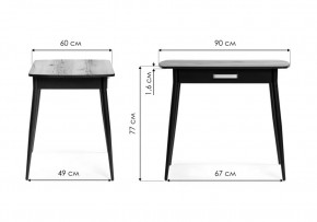 Стол деревянный Вики 90х60х77 делано / черный в Сургуте - surgut.mebel24.online | фото 2
