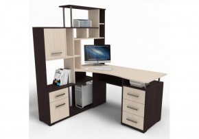 Компьютерный стол Джаз-15 146,5х130х174,6 левый венге / дуб молочный в Сургуте - surgut.mebel24.online | фото