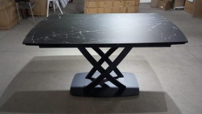 Стол FOGGIA 140 KL-116 Черный мрамор матовый, итальянская керамика/ черный каркас, ®DISAUR в Сургуте - surgut.mebel24.online | фото 2