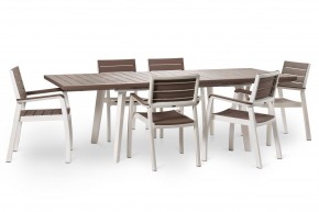 Стол Гармония раздвижной (Harmony Extendable) белый-капучино в Сургуте - surgut.mebel24.online | фото 6