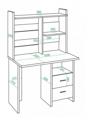 Стол компьютерный Домино Лайт СКЛ-Прям100+НКЛ-100 в Сургуте - surgut.mebel24.online | фото 2