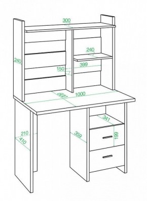 Стол компьютерный Домино Лайт СКЛ-Прям100+НКЛ-100 в Сургуте - surgut.mebel24.online | фото 3