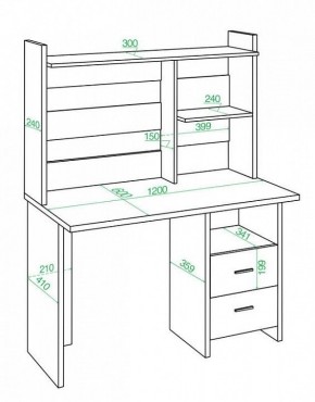 Стол компьютерный Домино Лайт СКЛ-Прям120+НКЛ-120 в Сургуте - surgut.mebel24.online | фото 2