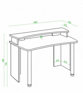 Стол компьютерный Домино Лайт СКЛ-Софт140+НКИЛ140 в Сургуте - surgut.mebel24.online | фото 3