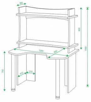 Стол компьютерный Домино lite СКЛ-Игр120 в Сургуте - surgut.mebel24.online | фото 2