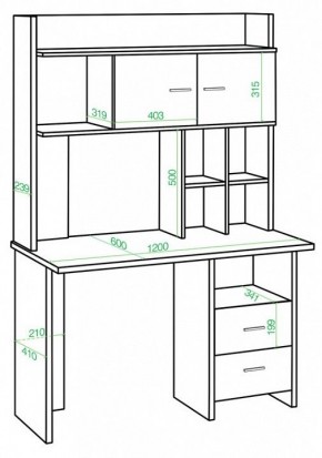 Стол компьютерный Домино Lite СКЛ-Прям120Р+НКЛХ-120 в Сургуте - surgut.mebel24.online | фото 2