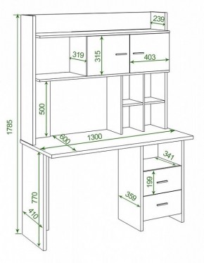 Стол компьютерный Домино Lite СКЛ-Прям130+НКЛХ-130 В в Сургуте - surgut.mebel24.online | фото 2