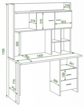 Стол компьютерный Домино Lite СКЛ-Прям130Р+НКЛХ-130 в Сургуте - surgut.mebel24.online | фото 2